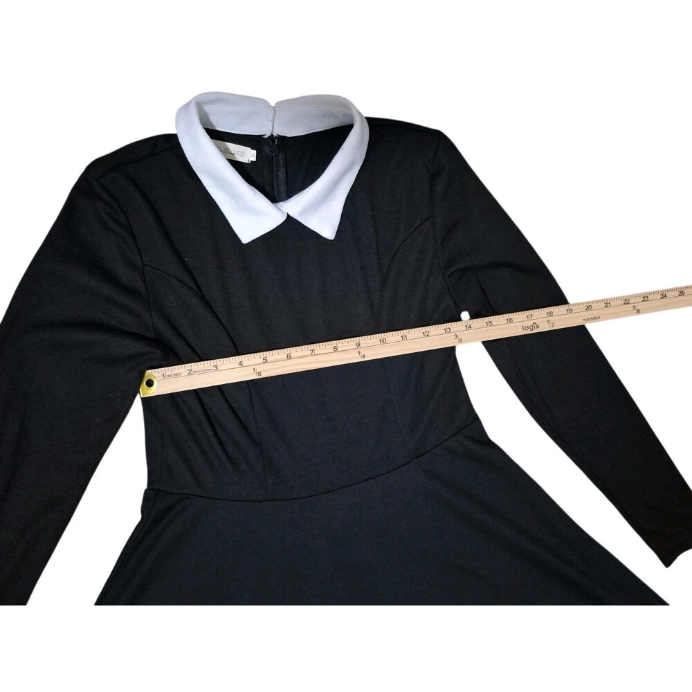 Wednesday Adams Dark Gothic Dress Small Peter Pan Collar Dark Academia Cosplay - Picture 5 of 10